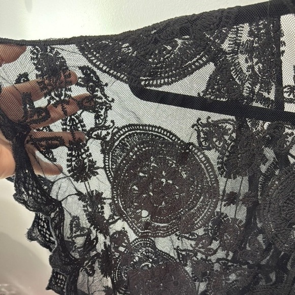Anna-Kaci California Black Lace Sparkle Shine Cover Up‎ Top Boho Festival - Picture 4 of 7
